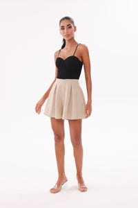 The Signature Hourglass Playsuit - Black & Nude