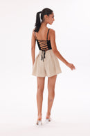 The Signature Hourglass Playsuit - Black & Nude