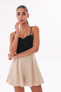 The Signature Hourglass Playsuit - Black & Nude