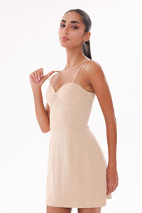 The Everyday Mini Bustier Dress - All Nude