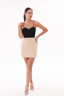 The Everyday Mini Bustier Dress - Black & Nude