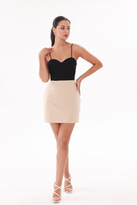 The Everyday Mini Bustier Dress - Black & Nude