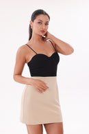 The Everyday Mini Bustier Dress - Black & Nude
