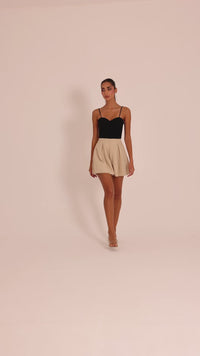 The Signature Hourglass Playsuit - Black & Nude
