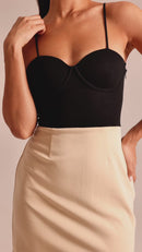 The Everyday Mini Bustier Dress - Black & Nude
